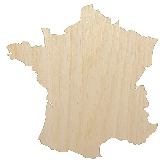 France Country Solid Unfinished Wood Shape Piece Cutout for DIY Craft Projects {7}