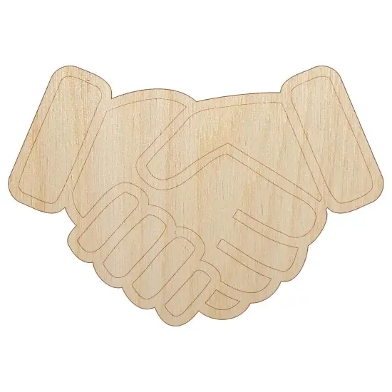 Shaking Hands Agreement Icon Unfinished Wood Shape Piece Cutout for DIY Craft Projects {7}