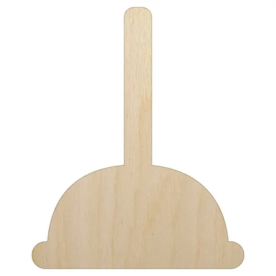 Toilet Plunger Plumbing Icon Solid Unfinished Wood Shape Piece Cutout for DIY Craft Projects {7}