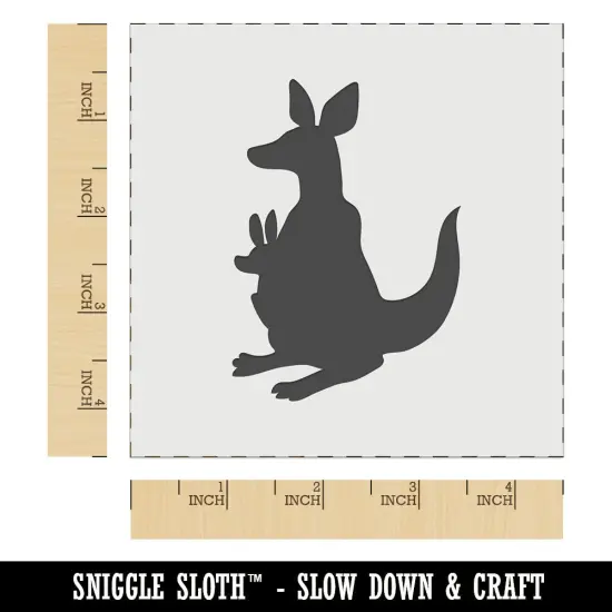 Kangaroo Mother with Baby Joey Silhouette Wall Cookie DIY Craft Reusable Stencil {6}