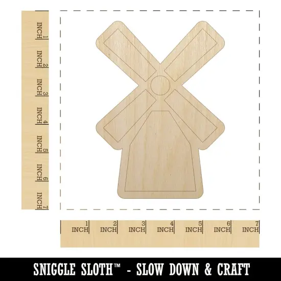 Windmill Netherlands Holland Unfinished Wood Shape Piece Cutout for DIY Craft Projects {1}