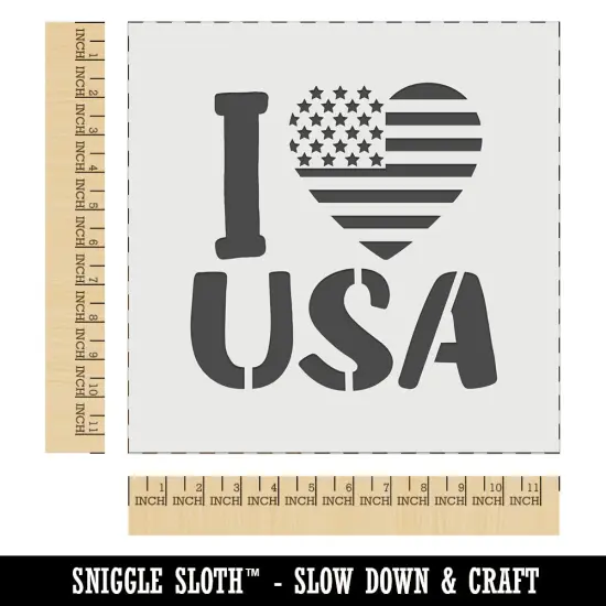 I Heart Flag USA Patriotic Fourth of July Wall Cookie DIY Craft Reusable Stencil {1}