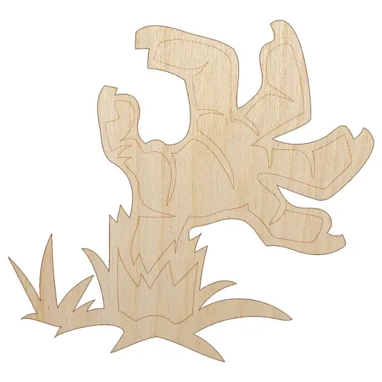 Zombie Hand Popping Out of Ground Halloween Unfinished Wood Shape Piece Cutout for DIY Craft Projects {7}