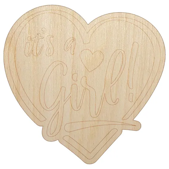 It's a Girl Baby Shower Unfinished Wood Shape Piece Cutout for DIY Craft Projects {7}