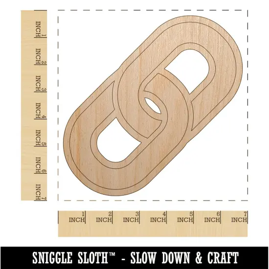 Chain Link Icon Unfinished Wood Shape Piece Cutout for DIY Craft Projects {1}