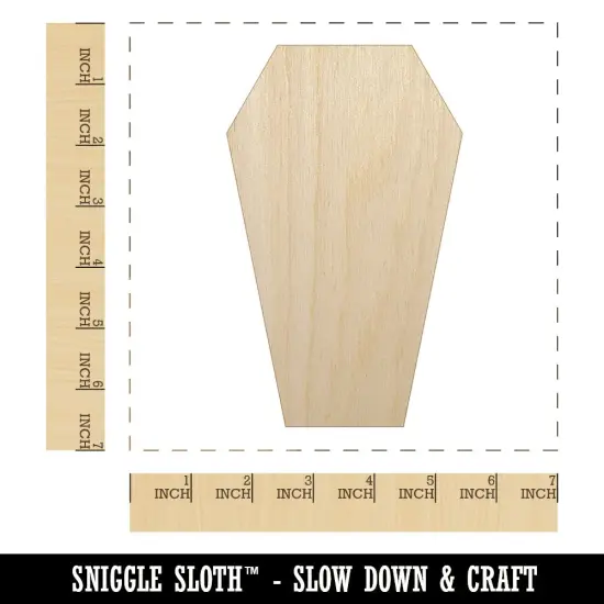 Coffin Halloween Solid Unfinished Wood Shape Piece Cutout for DIY Craft Projects {1}