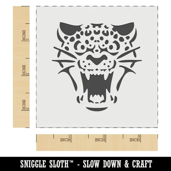 Ferocious Snarling Leopard Jaguar Jungle Cat Wall Cookie DIY Craft Reusable Stencil {5}