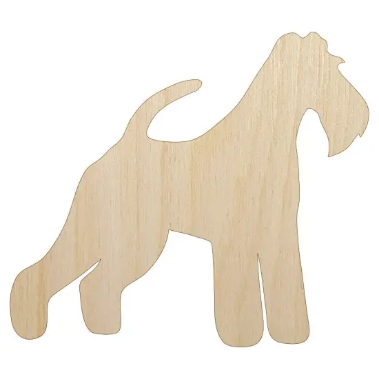 Wire Hair Fox Terrier Dog Solid Unfinished Wood Shape Piece Cutout for DIY Craft Projects {1}