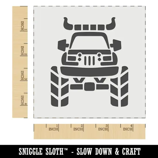 Monster Truck with Bull Horns Wall Cookie DIY Craft Reusable Stencil {6}