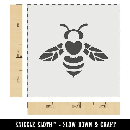 Cute Honey Bumblebee with Heart on Back Wall Cookie DIY Craft Reusable Stencil {6}