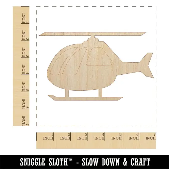 Helicopter Aircraft Chopper Unfinished Wood Shape Piece Cutout for DIY Craft Projects {1}
