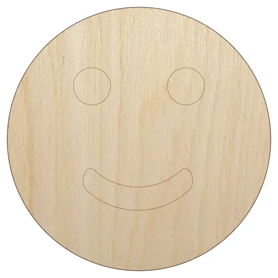 Happy Face Smile Good Job Unfinished Wood Shape Piece Cutout for DIY Craft Projects {1}