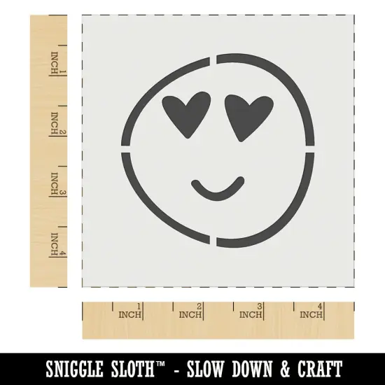 Heart Eye Love Emoticon Face Doodle Wall Cookie DIY Craft Reusable Stencil {6}