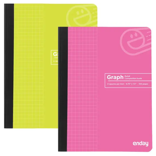 Enday 100 Ct. Premium Quad-Ruled Composition Book Pink {1}