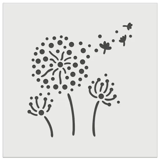 Dandelion Seeds Blowing Away Wall Cookie DIY Craft Reusable Stencil {2}
