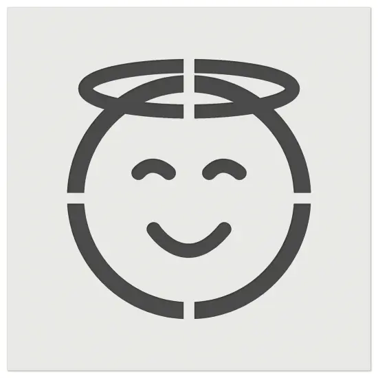 Angel Face Halo Emoticon Wall Cookie DIY Craft Reusable Stencil {7}