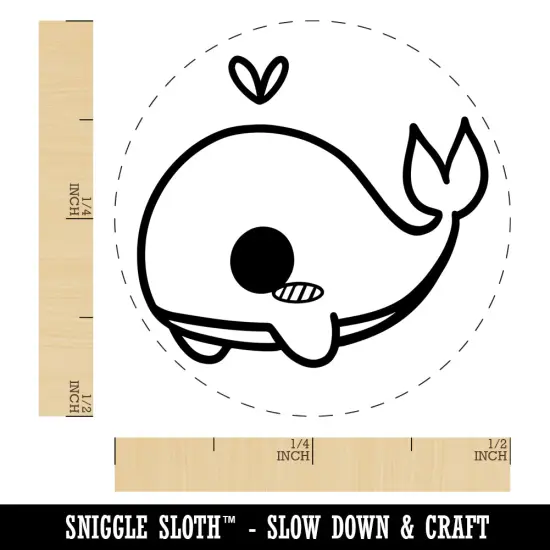 Sweet Kawaii Chibi Whale Self-Inking Rubber Stamp for Stamping Crafting Planners Yellow {1}