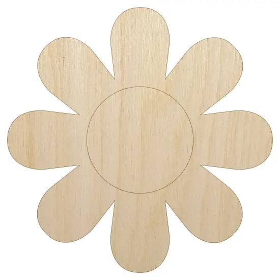 Daisy Flower Unfinished Wood Shape Piece Cutout for DIY Craft Projects {1}