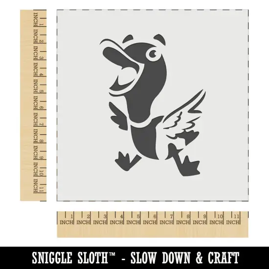 Excited and Happy Mallard Duck Cartoon Wall Cookie DIY Craft Reusable Stencil {1}