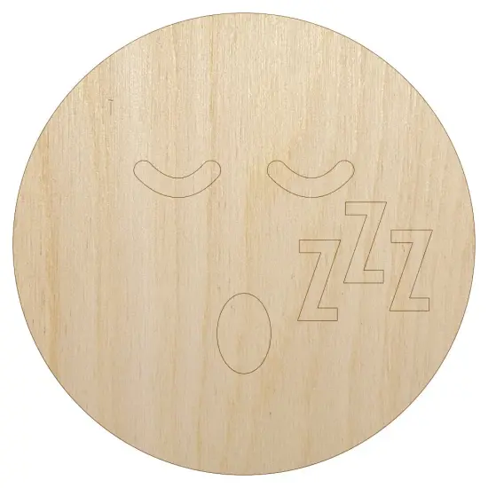 Sleeping Face Tired Emoticon Unfinished Wood Shape Piece Cutout for DIY Craft Projects {7}