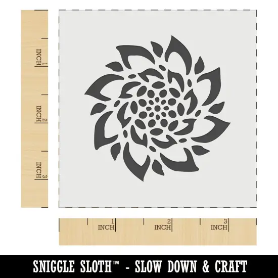 Radial Succulent Flower Spiral Wall Cookie DIY Craft Reusable Stencil {6}