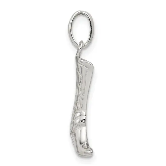 Sterling Silver Cowboy Boot Charm Pendant Jewelry 22mm x 17mm {4}