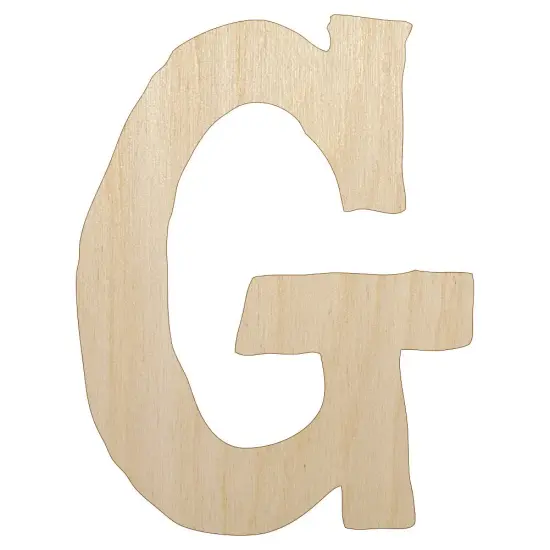 Letter G Uppercase Cute Typewriter Font Unfinished Wood Shape Piece Cutout for DIY Craft Projects {1}