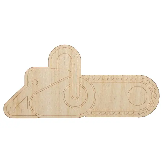 Gas Powered Chainsaw Unfinished Wood Shape Piece Cutout for DIY Craft Projects {7}