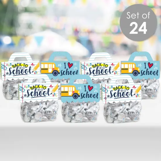 Big Dot of Happiness Back to School - DIY First Day of School Classroom Clear Goodie Favor Bag Labels - Candy Bags with Toppers - Set of 24 {3}