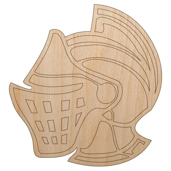 Medieval Knight Helmet Unfinished Wood Shape Piece Cutout for DIY Craft Projects {7}