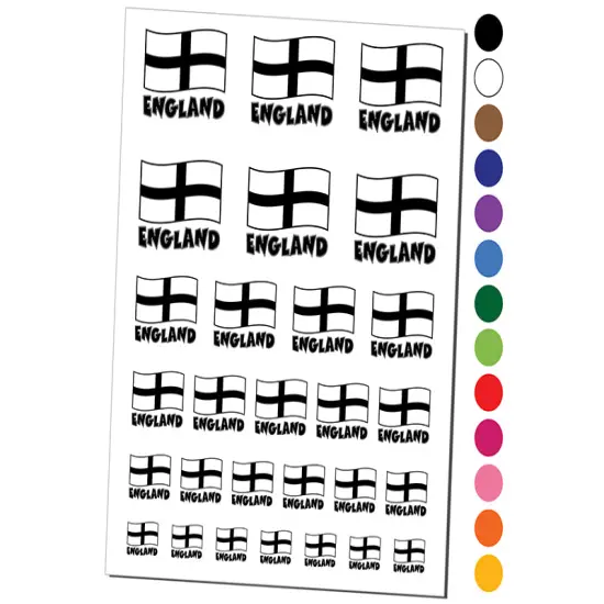 England with Waving Flag Cute Temporary Tattoo Water Resistant Fake Body Art Set Collection Purple {1}
