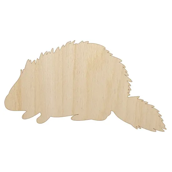 Porcupine Solid Unfinished Wood Shape Piece Cutout for DIY Craft Projects {1}