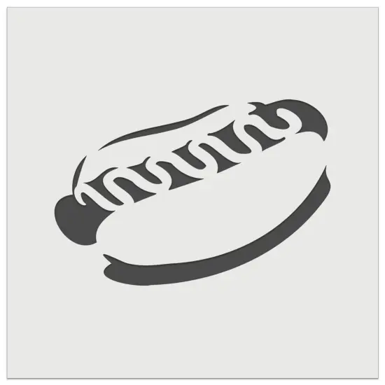 Hotdog Wiener Bun Ketchup Mustard Wall Cookie DIY Craft Reusable Stencil {7}