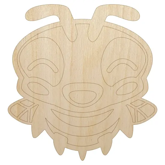 Cute Bee Laughing LOL Unfinished Wood Shape Piece Cutout for DIY Craft Projects {7}