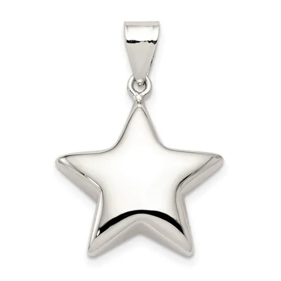 Sterling Silver Star Charm Pendant Celestial Jewelry 27mm x 19mm {1}