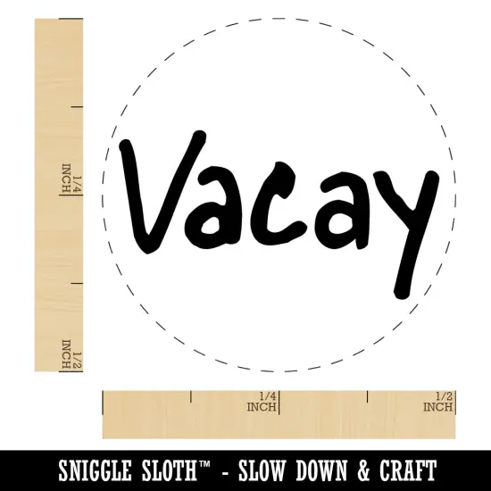 Vacay Vacation Fun Text Self-Inking Rubber Stamp for Stamping Crafting Planners Green {1}