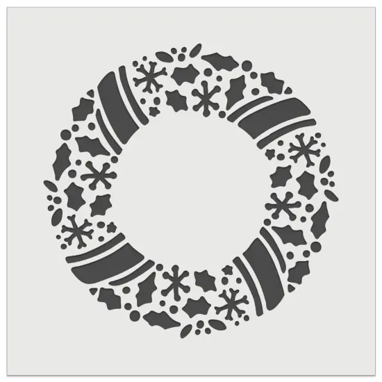 Christmas Wreath Detailed Wall Cookie DIY Craft Reusable Stencil {7}