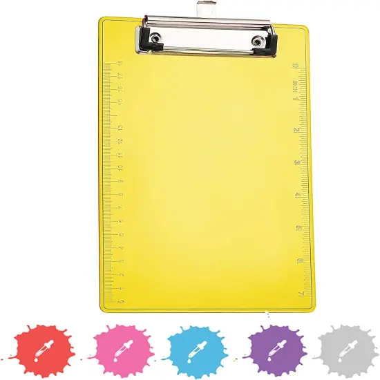 Enday Plastic Clipboard W/ Low Profile Clip Red {4}