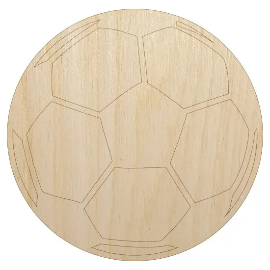 Soccer Ball Unfinished Wood Shape Piece Cutout for DIY Craft Projects {1}