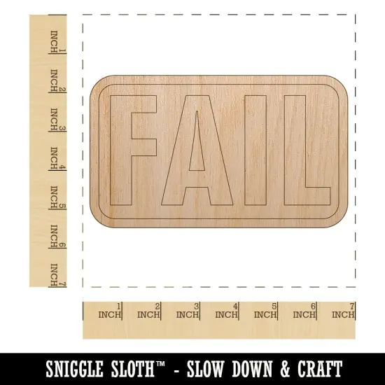 Test Result Fail Unfinished Wood Shape Piece Cutout for DIY Craft Projects {1}