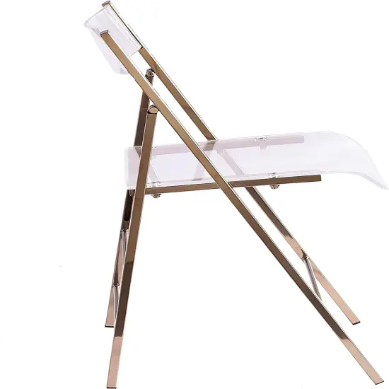 ISL Furnishings- Kasper Flex Luxury Modern Folding Chairs Acrylic Lucite (New Gold - 1 Pack) {2}
