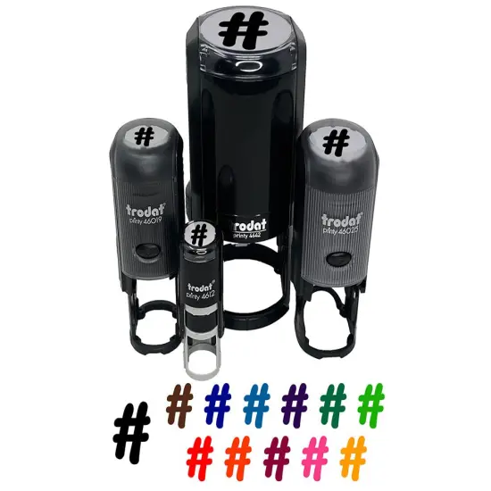 Hashtag Number Sign Self-Inking Rubber Stamp for Stamping Crafting Planners Black {7}
