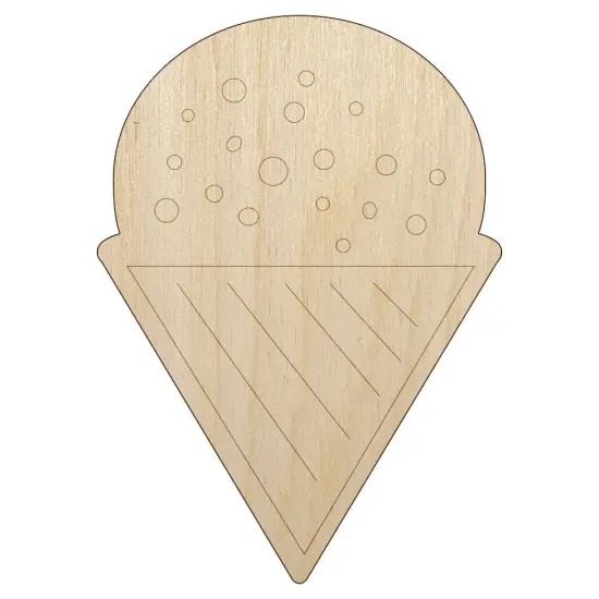 Snow Cone Shaved Ice Unfinished Wood Shape Piece Cutout for DIY Craft Projects {1}