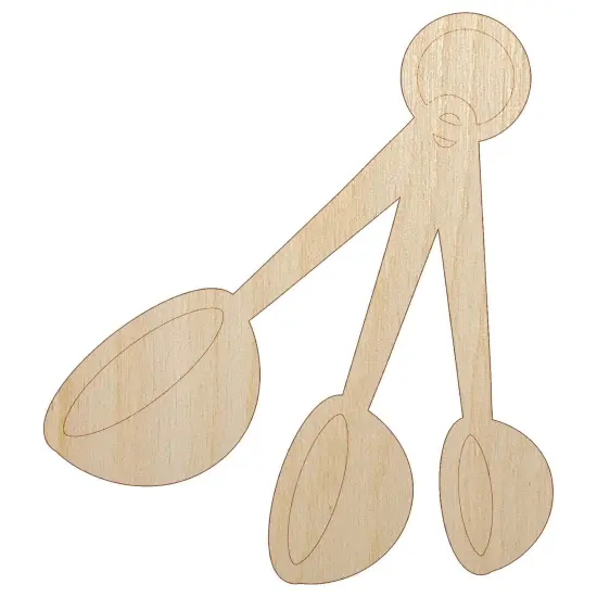 Measuring Spoons Baking Cooking Unfinished Wood Shape Piece Cutout for DIY Craft Projects {7}