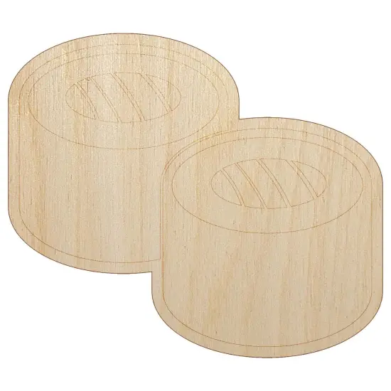 Sushi Roll Pair Unfinished Wood Shape Piece Cutout for DIY Craft Projects {7}