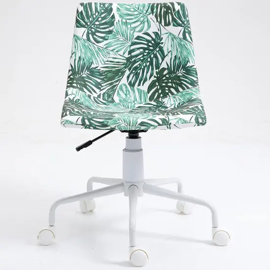 ISL Furnishings InterSpaceLiving Print Desk Chair (Banana Leaf Vinyl/White) {2}