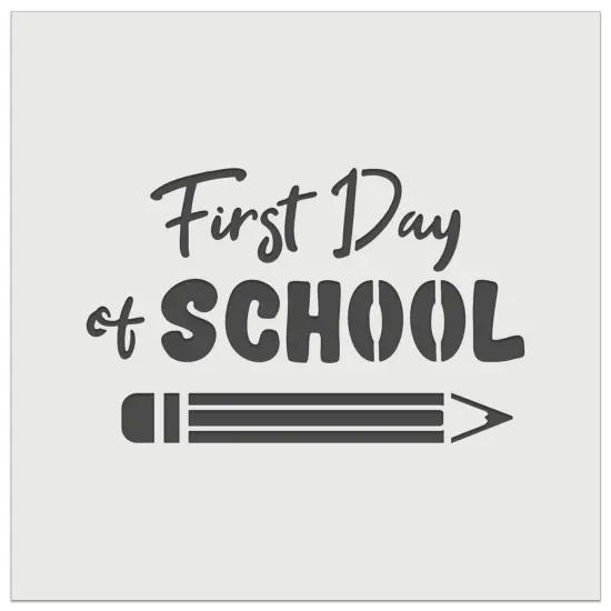 First Day of School Pencil Wall Cookie DIY Craft Reusable Stencil {2}