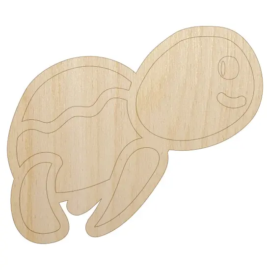 Turtle Swimming Doodle Unfinished Wood Shape Piece Cutout for DIY Craft Projects {7}