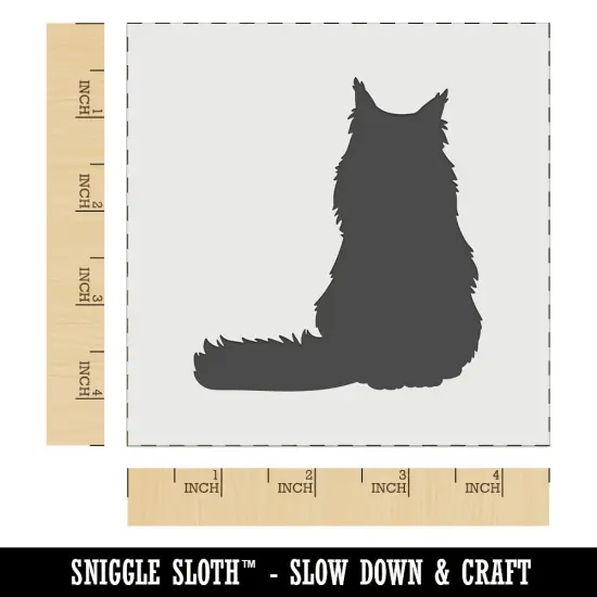 Sitting Maine Coon Cat Wall Cookie DIY Craft Reusable Stencil {6}