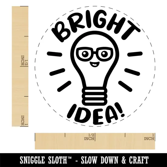 Light Bulb Bright Idea Teacher School Self-Inking Rubber Stamp Ink Stamper for Stamping Crafting Planners Red {1}